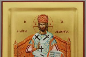 Christ The Great High Priest Icon Hand Painted Byzantine Orthodox Enthroned