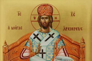 Christ The Great High Priest Icon Hand Painted Byzantine Orthodox Enthroned