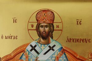 Christ The Great High Priest Icon Hand Painted Byzantine Orthodox Enthroned