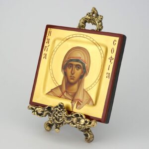 Decorated Brass Plated Orthodox Icon Stand Tripod Display Easels