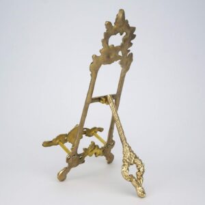 Decorated Brass Plated Orthodox Icon Stand Tripod Display Easels