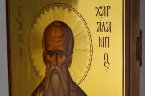 Hieromartyr Haralambos Bishop of Magnesia Icon Hand Painted Byzantine Orthodox