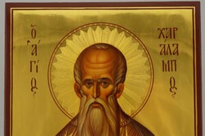 Hieromartyr Haralambos Bishop of Magnesia Icon Hand Painted Byzantine Orthodox