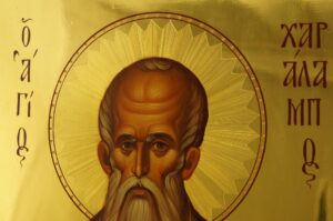 Hieromartyr Haralambos Bishop of Magnesia Icon Hand Painted Byzantine Orthodox