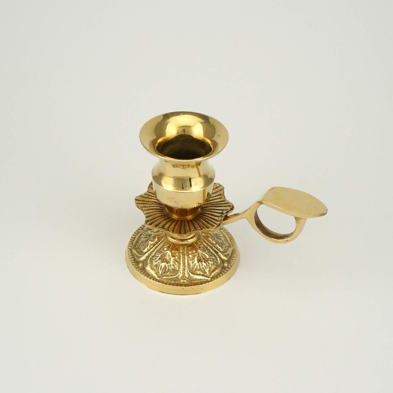 Brass Taper Candle Holder with Handle BlessedMart