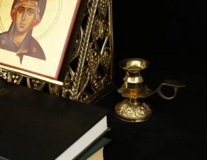 Traditional Brass Candle Holder with Handle