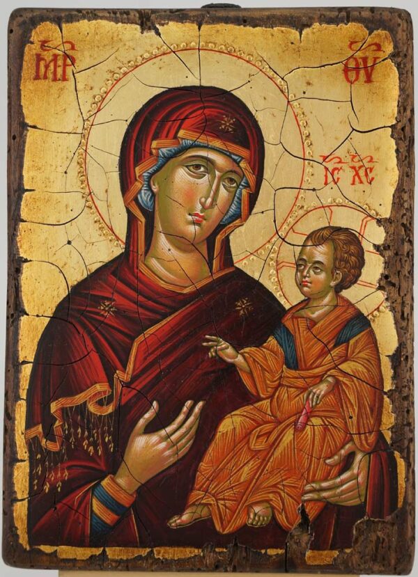 Virgin Mary Hodegitria Ohrid Hand Painted Byzantine Orthodox Icon