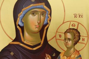 Virgin Mary the Guide Icon Hand Painted Byzantine Orthodox Cretan