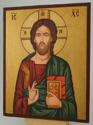 Christ Pantocrator Icon Hand Painted Byzantine Orthodox