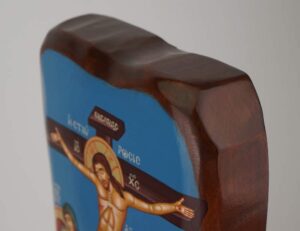 Crucifixion Icon Hand Painted Greek Orthodox Icon on Solid Wood