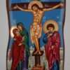 Crucifixion Icon Hand Painted Greek Orthodox Icon on Solid Wood