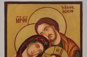 Holy Family Icon small Hand Painted Byzantine Orthodox