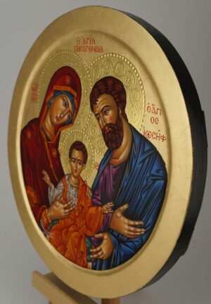 Holy Family Round Icon Hand Painted Greek Orthodox