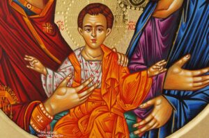 Holy Family Round Icon Hand Painted Greek Orthodox