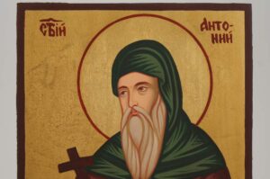 St Anthony Icon small Hand Painted Byzantine Orthodox