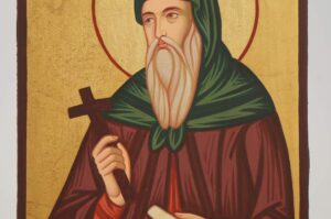St Anthony Icon small Hand Painted Byzantine Orthodox