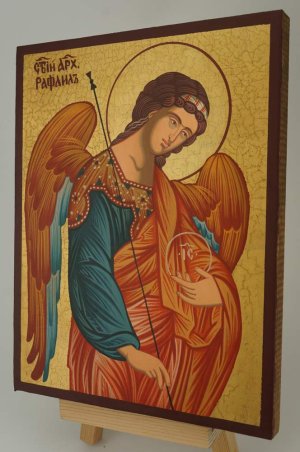 archangel raphael the healer icon hand painted orthodox