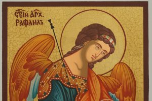 archangel raphael the healer icon hand painted orthodox