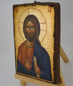 christ pantocrator icon (vatopedi monastery) hand painted byzantine