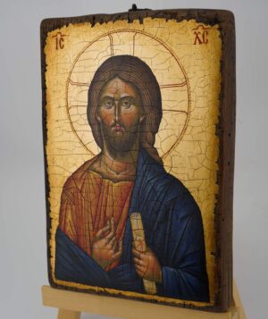 christ pantocrator icon (vatopedi monastery) hand painted byzantine
