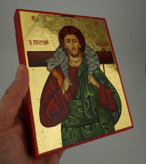 christ the good shepherd icon hand painted greek orthodox