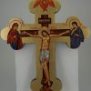 hand painted wall crucifix icon byzantine cherubim