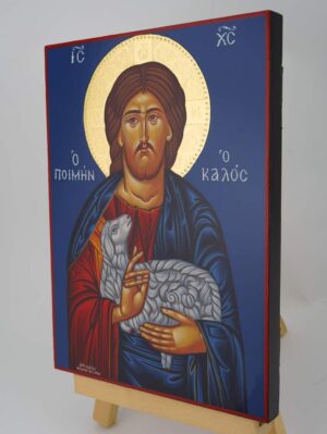 jesus christ the good shepherd icon hand painted orthodox