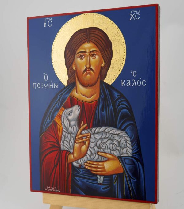 jesus christ the good shepherd icon hand painted orthodox