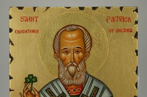 saint patrick icon hand painted greek orthodox