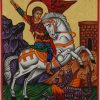 st george and the dragon icon hand painted greek orthodox