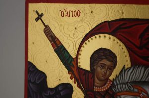 st george and the dragon icon hand painted greek orthodox