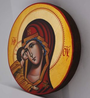 theotokos tenderness round icon hand painted orthodox