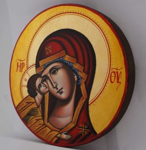 theotokos tenderness round icon hand painted orthodox