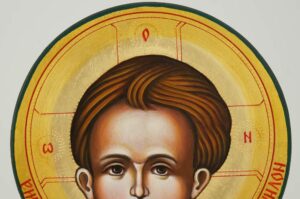 Christ Emmanuel Round Icon Hand Painted Orthodox