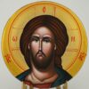 Christ Pantocrator Round Icon Hand Painted Orthodox