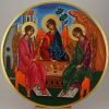Holy Trinity Round Icon Hospitality of Abraham Hand Painted Orthodox