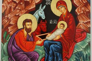 Nativity of Christ Icon Hand Painted Greek Orthodox