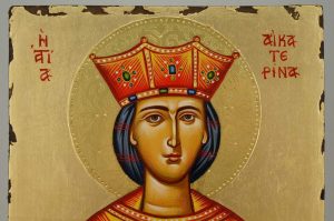 St Catherine of Alexandria Icon Hand Painted Greek Orthodox