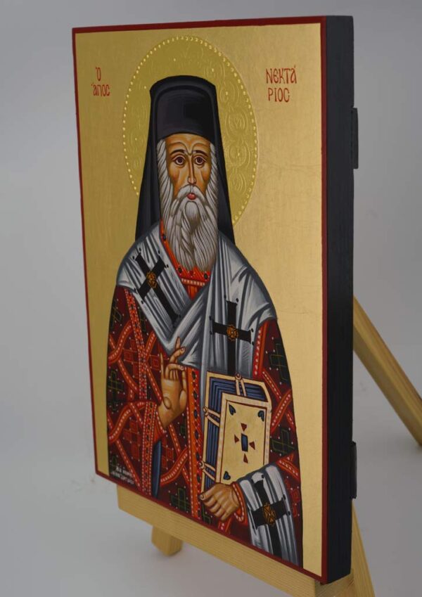 st nektarios of aegina icon hand painted greek orthodox