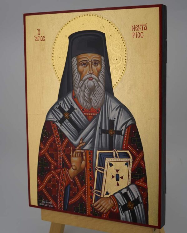 st nektarios of aegina icon hand painted greek orthodox