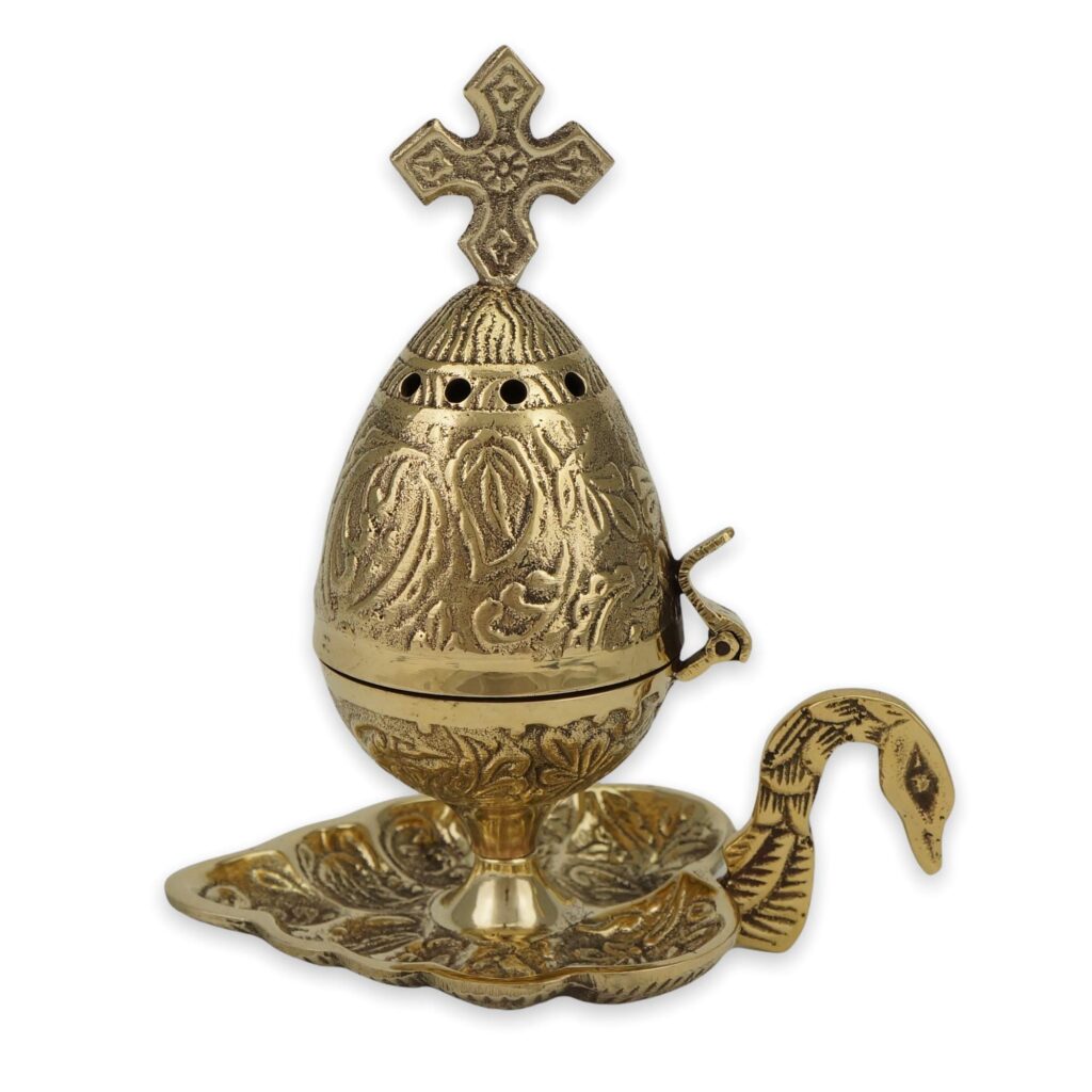 Egg Shape Incense Burner with Plate Censers BlessedMart