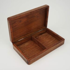 Keepsake Storage Box with Hinged Lid and Metal Cross