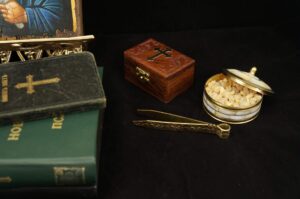 Small Wooden Keepsake Box with Metal Cross