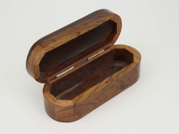 Small Wooden Trinket Box with Metal Cross