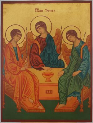 Hospitality Of Abraham Icon Hand Painted Byzantine Orthodox