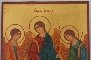 Hospitality Of Abraham Icon Hand Painted Byzantine Orthodox