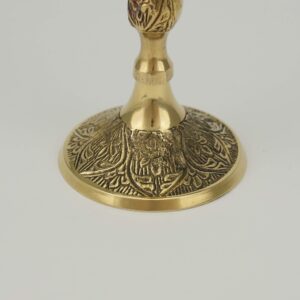Ornate Brass Taper Candle Holder Gold