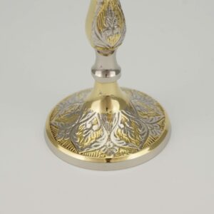 Ornate Brass Taper Candle Holder Gold Silver