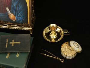 Polished Brass Chamberstick Candle Holder