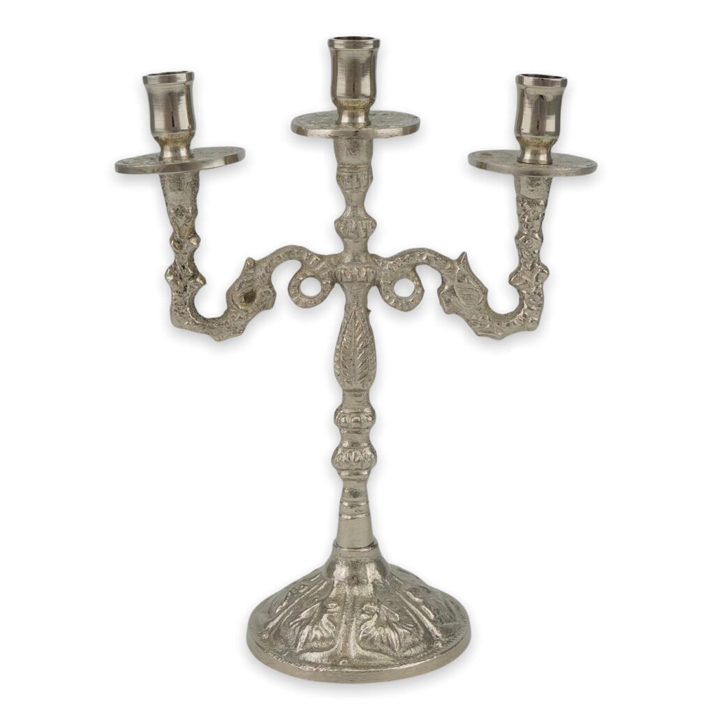 Silver Byzantine ThreeCandle Holder BlessedMart